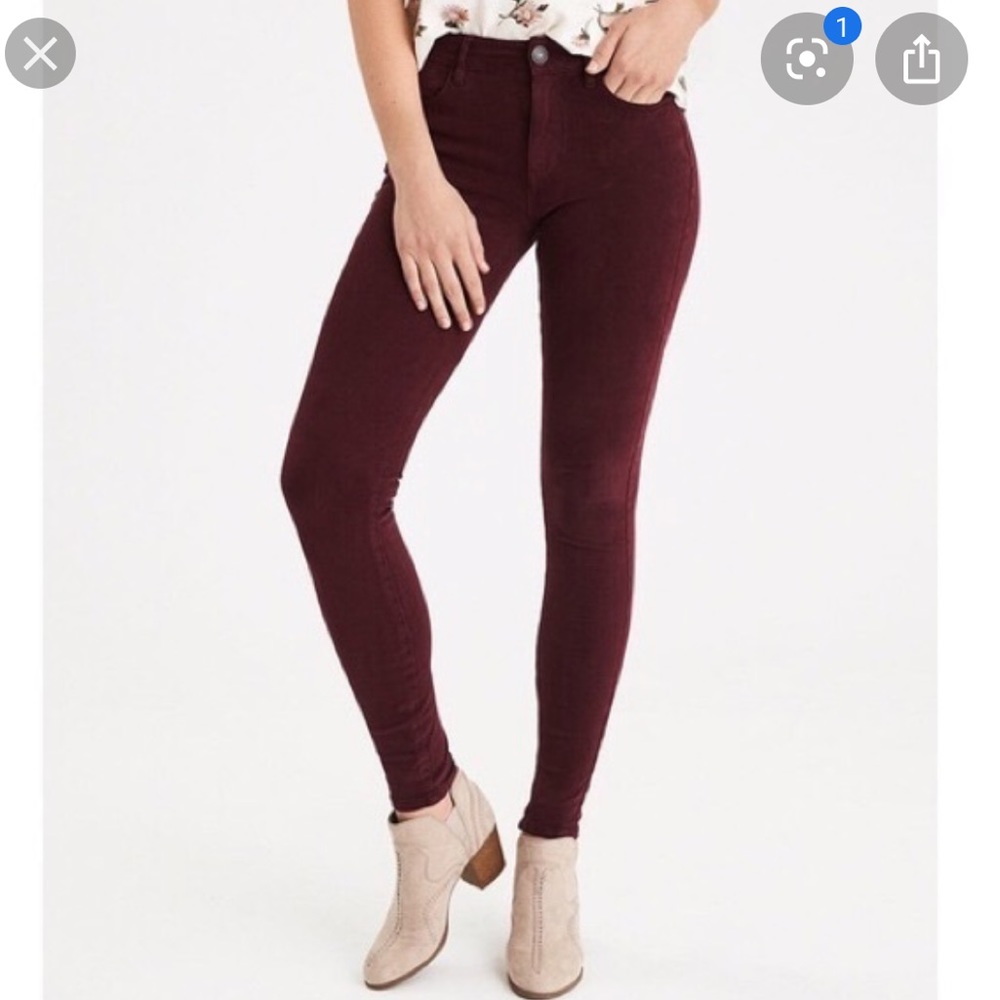 American Eagle Maroon Jeans